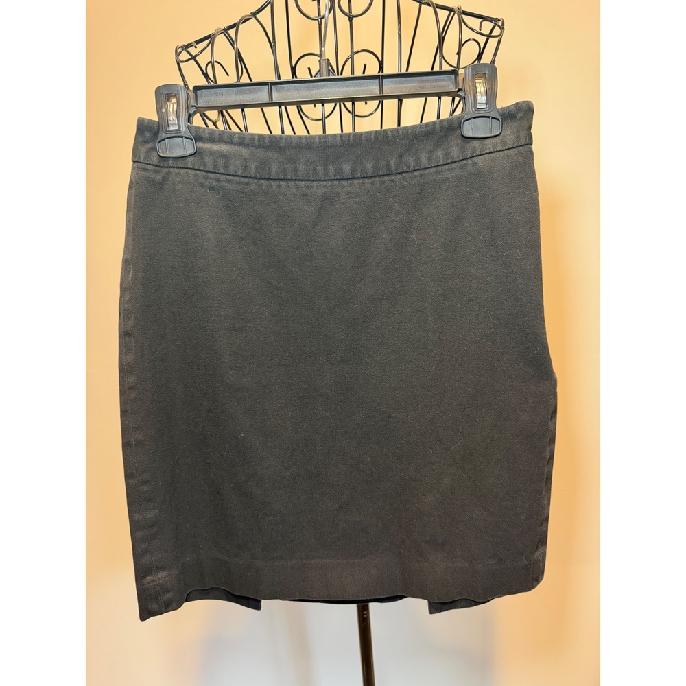 Gap Womens Black Stretch Cotton Pencil Mini Skirt Side Zip Size 0